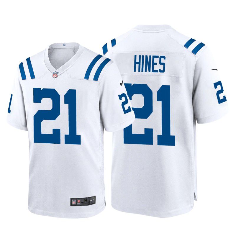 Men Indianapolis Colts #21 Nyheim Hines Nike White Game NFL Jersey